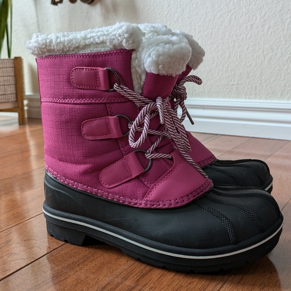 Cat & Jack Girls size 3 Pink Snow Boots - Picture 4 of 6